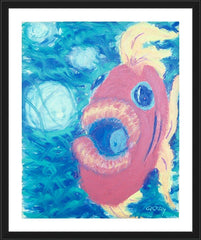 Wall Frame Black - Fish Blowing Bubbles by B. Gilroy