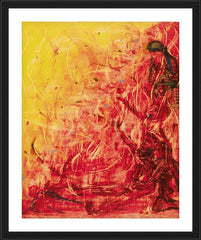 Wall Frame Black - Figures In Flames by B. Gilroy