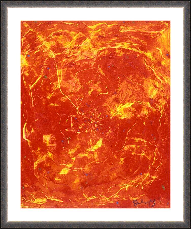 Wall Frame Espresso, Matted - Flames of Love by Fr. Bob Gilroy, SJ - Trinity Stores