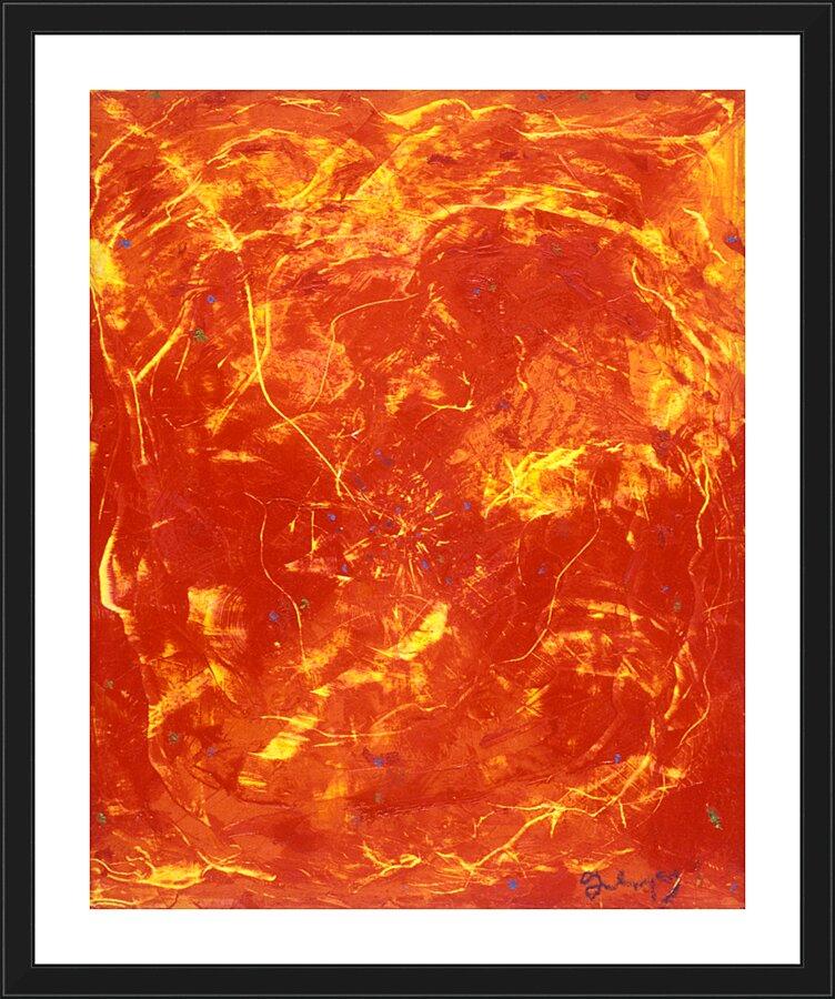Wall Frame Black, Matted - Flames of Love by Fr. Bob Gilroy, SJ - Trinity Stores