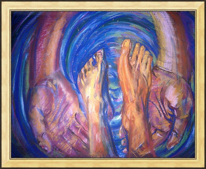 Wall Frame Gold - Foot Washing by B. Gilroy