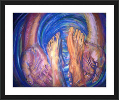 Wall Frame Black - Foot Washing by B. Gilroy
