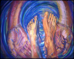 Metal Print - Foot Washing by B. Gilroy