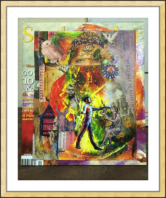 Wall Frame Gold, Matted - Healing the Lame by B. Gilroy