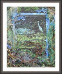 Wall Frame Espresso - Ibis in Lily Pond by B. Gilroy