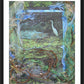 Wall Frame Black, Matted - Ibis in Lily Pond by B. Gilroy