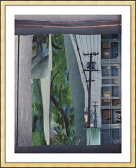 Wall Frame Gold - Lines in Blue by B. Gilroy