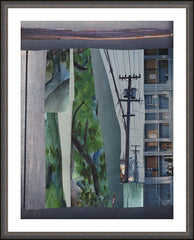 Wall Frame Espresso - Lines in Blue by B. Gilroy