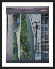 Wall Frame Black - Lines in Blue by B. Gilroy