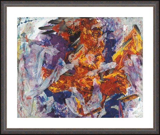 Wall Frame Espresso, Matted - Profile in Wing of Eagle with Pipe by B. Gilroy
