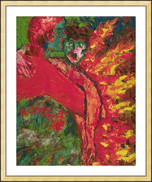 Wall Frame Gold, Matted - St. Oscar Romero's Embrace by B. Gilroy