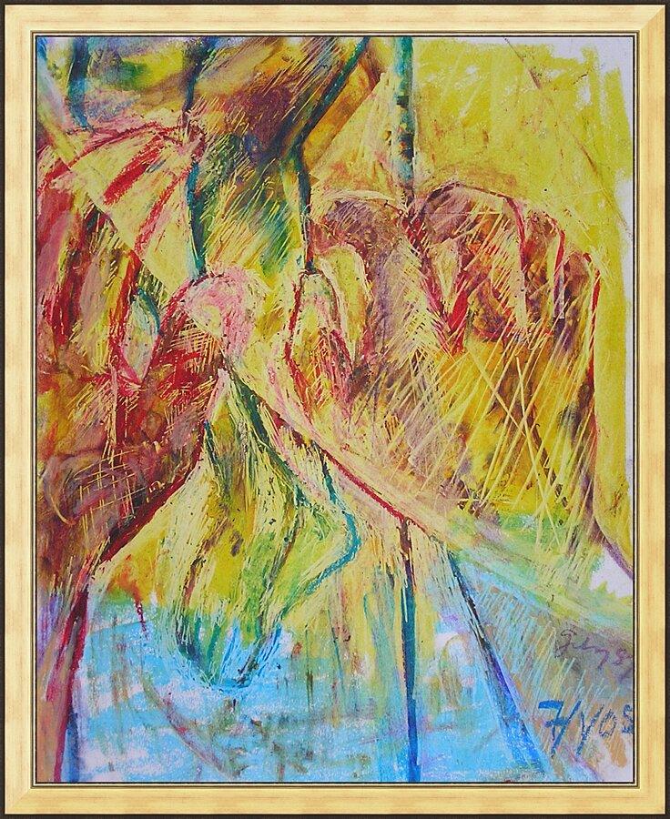 Wall Frame Gold - Reaching Through the Veil by Fr. Bob Gilroy, SJ - Trinity Stores