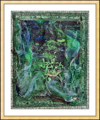 Wall Frame Gold - Two Swans In Garden by B. Gilroy