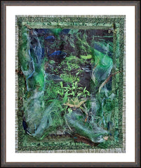 Wall Frame Espresso - Two Swans In Garden by B. Gilroy