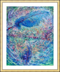 Wall Frame Gold - Two Feathers and a Pipe by B. Gilroy