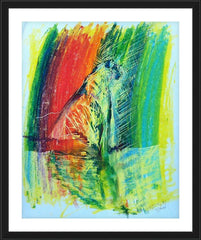 Wall Frame Black - Tiger Sitting Beside Lake by B. Gilroy