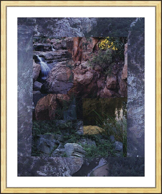 Wall Frame Gold, Matted - Waterfall by B. Gilroy