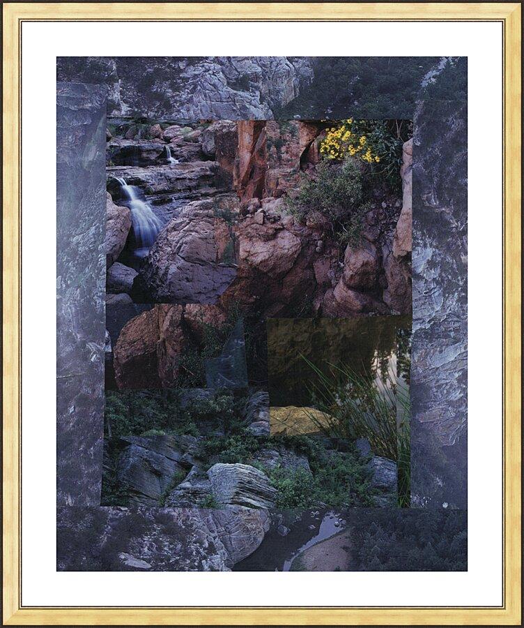 Wall Frame Gold, Matted - Waterfall by Fr. Bob Gilroy, SJ - Trinity Stores