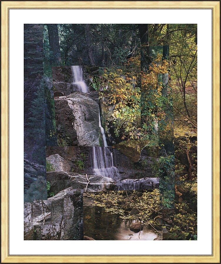 Wall Frame Gold, Matted - Waterfall Light by B. Gilroy