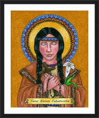 Wall Frame Black - St. Kateri Tekakwitha by B. Nippert