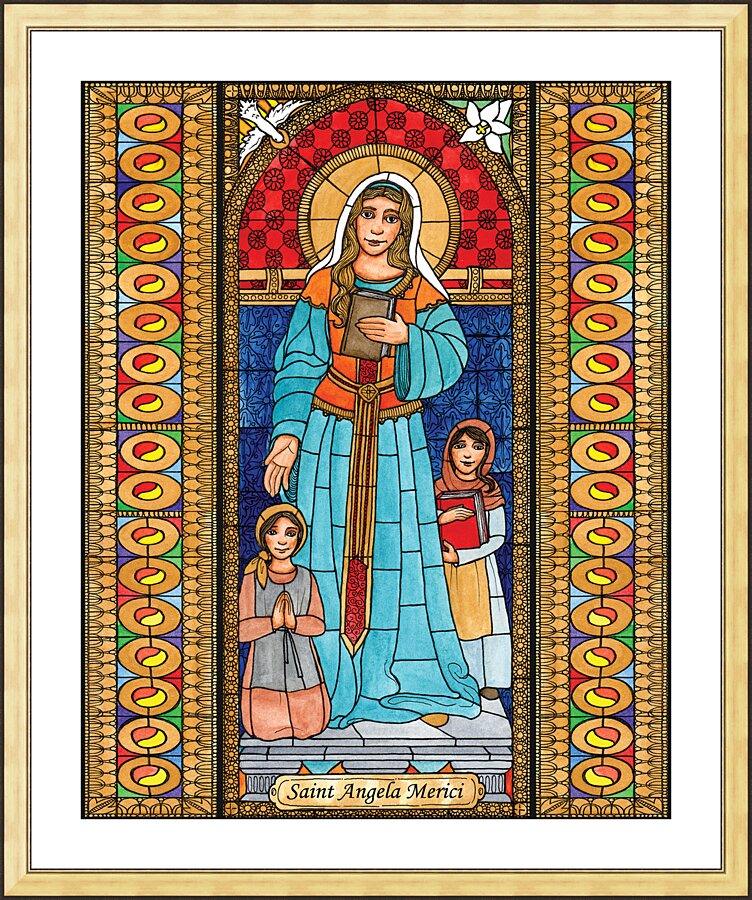 Wall Frame Gold, Matted - St. Angela Merici by B. Nippert