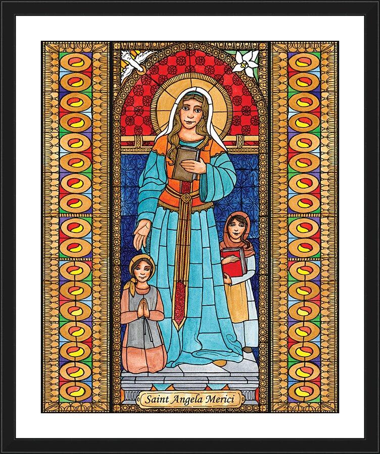 Wall Frame Black, Matted - St. Angela Merici by Brenda Nippert - Trinity Stores