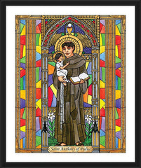 Wall Frame Black - St. Anthony of Padua by B. Nippert