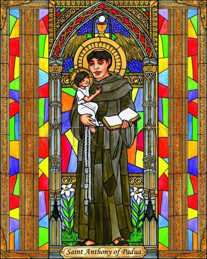 Wall Frame Espresso, Matted - St. Anthony of Padua by B. Nippert