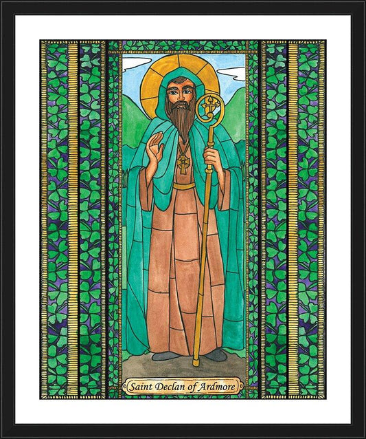 Wall Frame Black, Matted - St. Declan of Ardmore by B. Nippert
