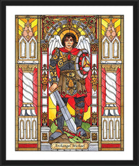 Wall Frame Black - St. Michael Archangel by B. Nippert