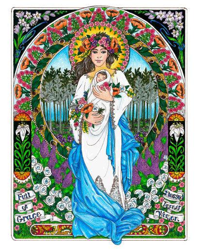 Metal Print - Mary, Mother of God by Brenda Nippert - Trinity Stores