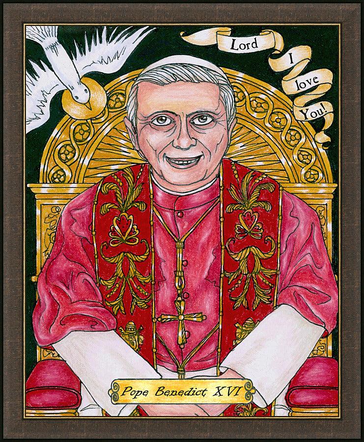 Wall Frame Espresso - Benedict XVI by Brenda Nippert - Trinity Stores