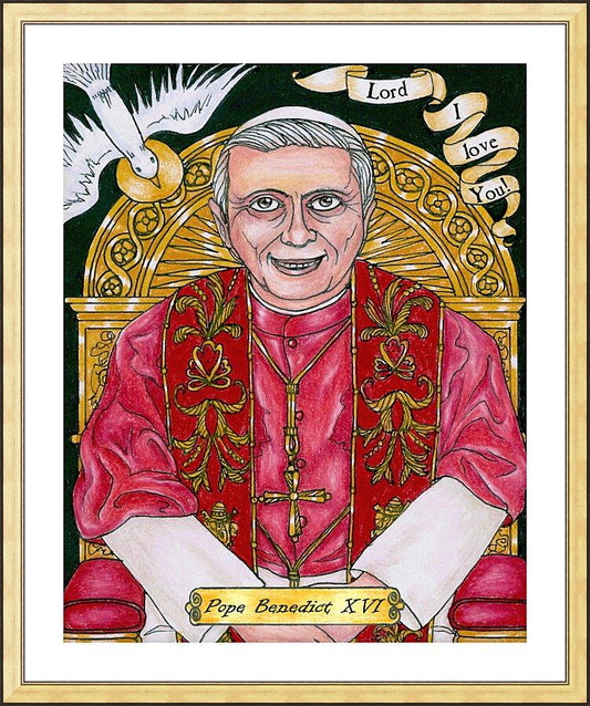 Wall Frame Gold, Matted - Benedict XVI by B. Nippert