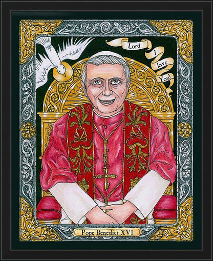 Wall Frame Black - Benedict XVI by Brenda Nippert - Trinity Stores