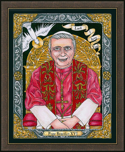 Wall Frame Espresso - Benedict XVI by Brenda Nippert - Trinity Stores