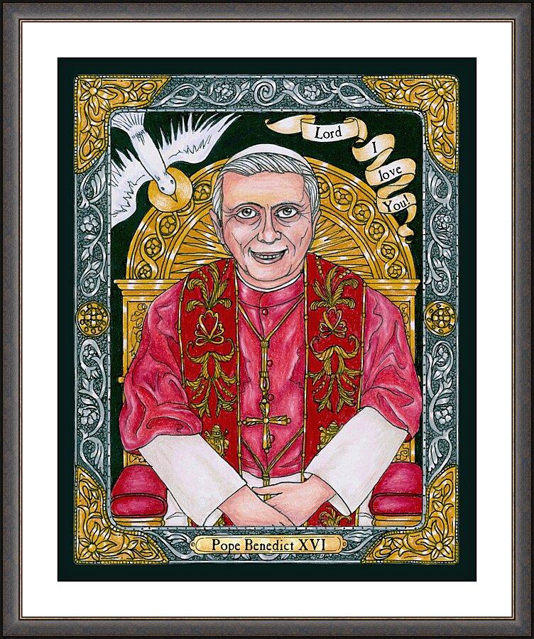 Wall Frame Espresso, Matted - Benedict XVI by Brenda Nippert - Trinity Stores