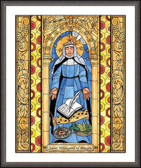 Wall Frame Espresso - St. Hildegard of Bingen by B. Nippert