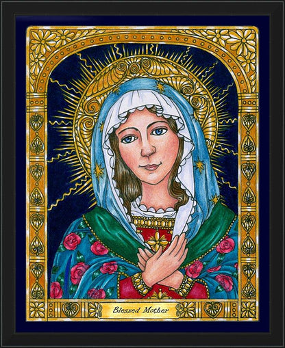 Wall Frame Black - Blessed Mary Mother of God by B. Nippert