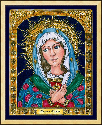 Wall Frame Gold - Blessed Mary Mother of God by Brenda Nippert - Trinity Stores