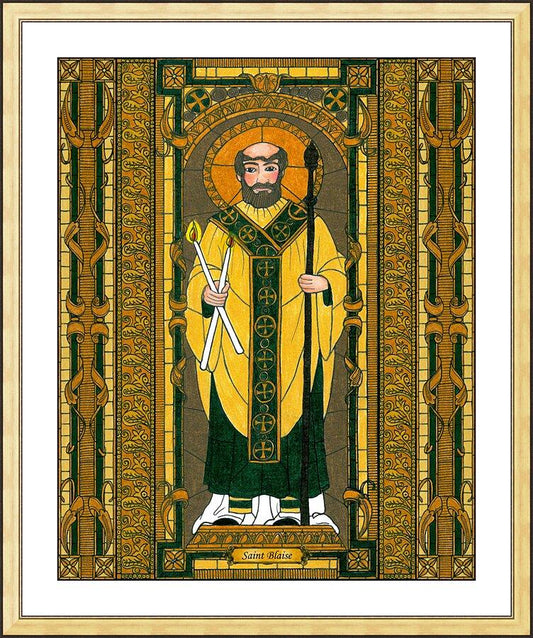 Wall Frame Gold, Matted - St. Blaise by B. Nippert