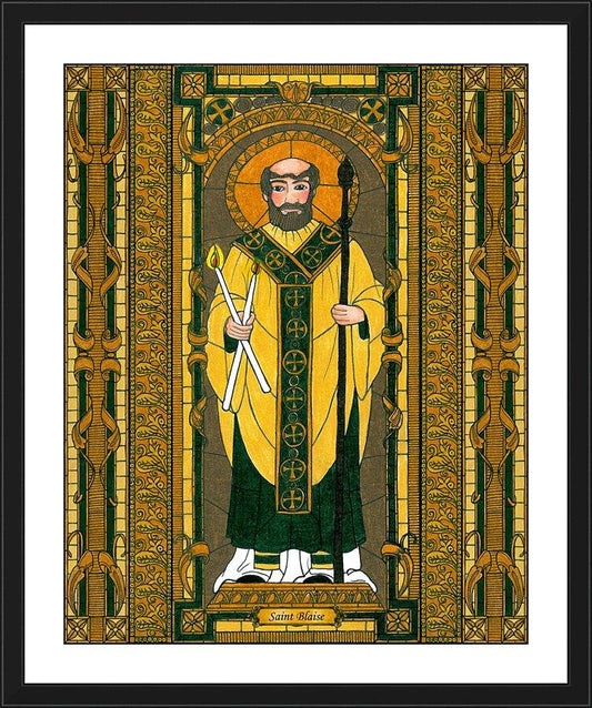 Wall Frame Black, Matted - St. Blaise by B. Nippert