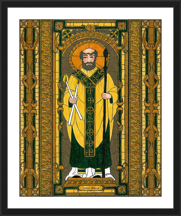 Wall Frame Black, Matted - St. Blaise by Brenda Nippert - Trinity Stores