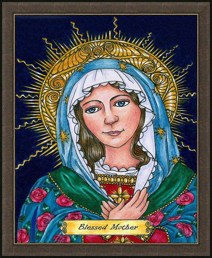 Wall Frame Espresso - Blessed Mary Mother of God by Brenda Nippert - Trinity Stores