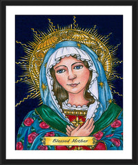 Wall Frame Black - Blessed Mary Mother of God by B. Nippert