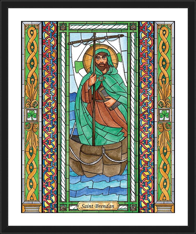 Wall Frame Black, Matted - St. Brendan by Brenda Nippert - Trinity Stores