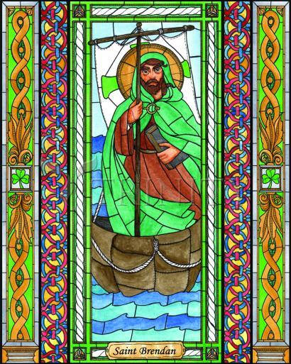 Wall Frame Black, Matted - St. Brendan by Brenda Nippert - Trinity Stores