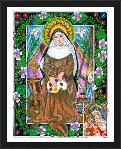 Wall Frame Black - St. Catherine of Bologna by Brenda Nippert - Trinity Stores