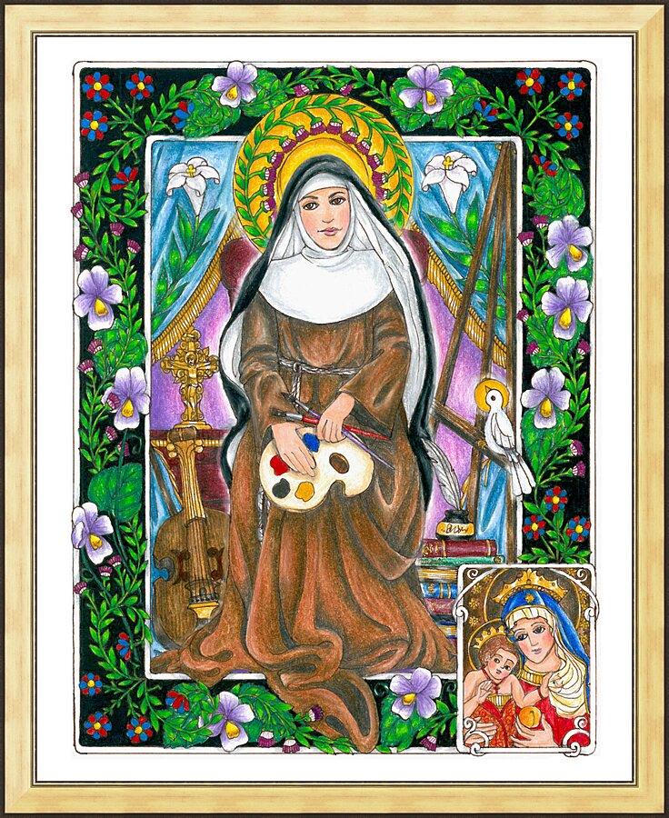 Wall Frame Gold - St. Catherine of Bologna by Brenda Nippert - Trinity Stores