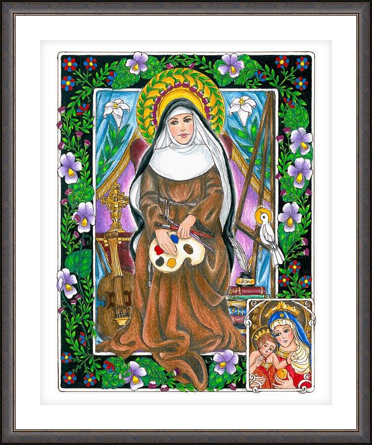 Wall Frame Espresso, Matted - St. Catherine of Bologna by Brenda Nippert - Trinity Stores