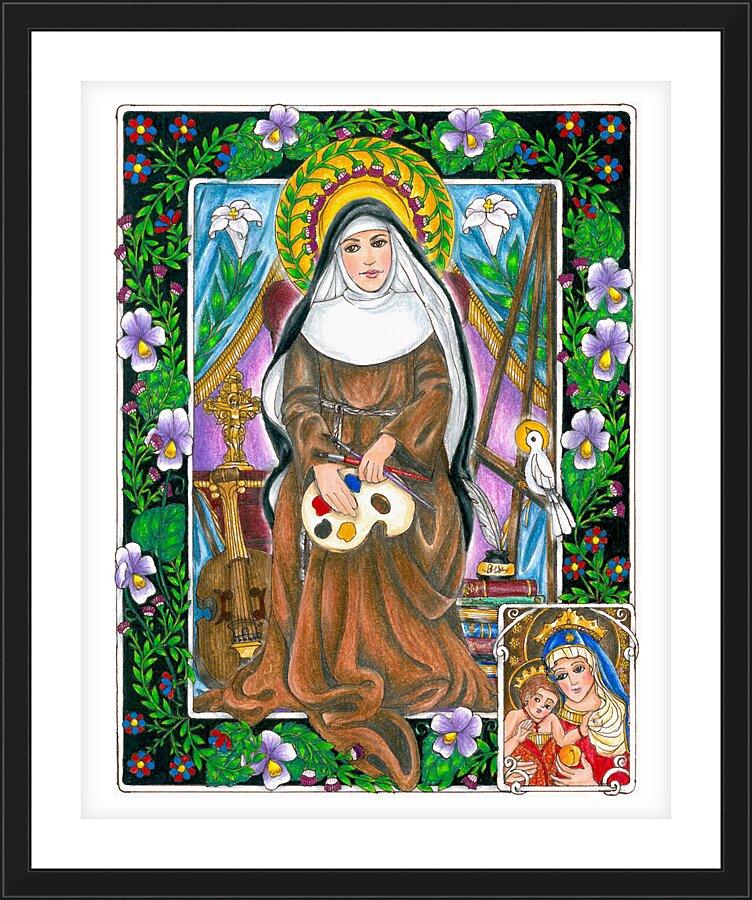 Wall Frame Black, Matted - St. Catherine of Bologna by Brenda Nippert - Trinity Stores